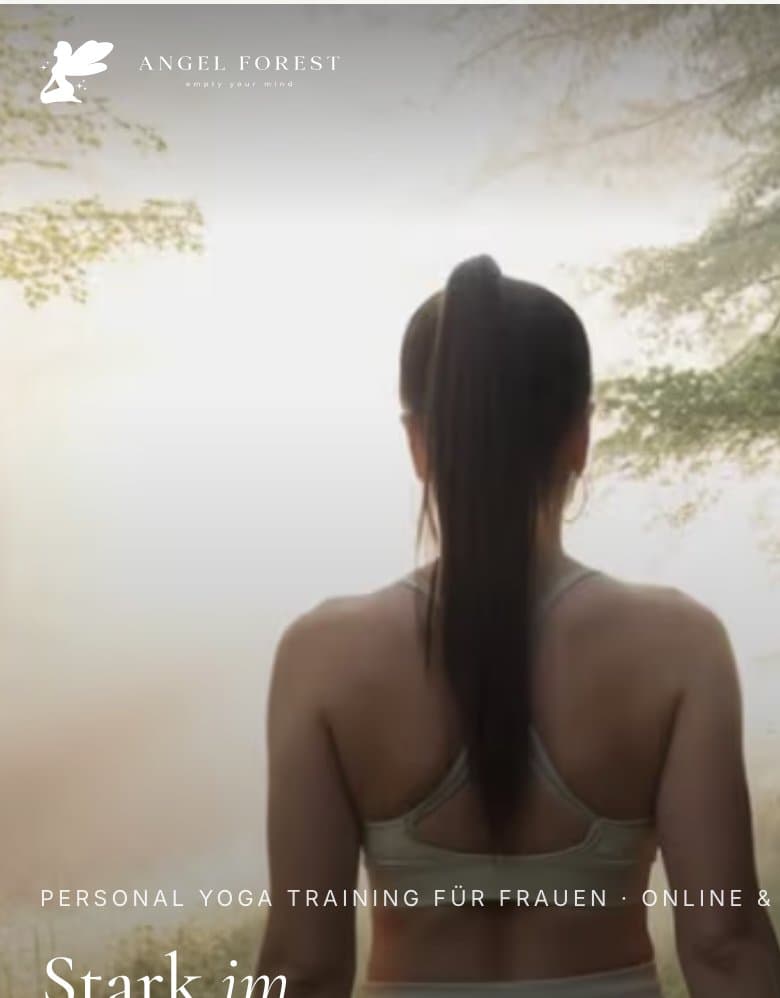 Screenshot der Website von Angel Forest auf dem Smartphone